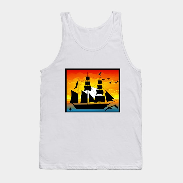 Sailing at sunset Tank Top by Blue Butterfly Designs 